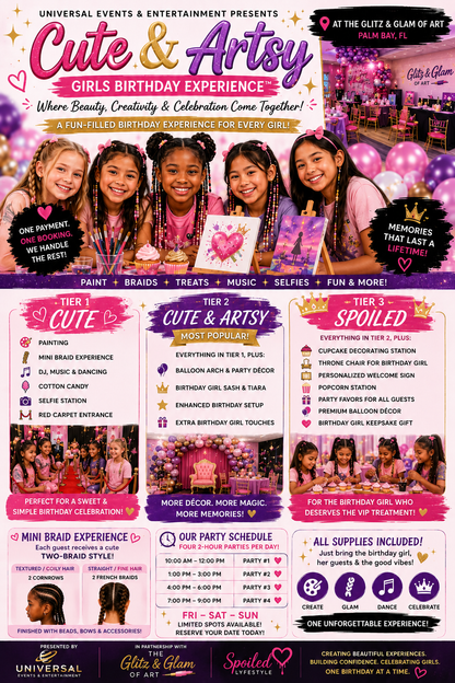 Cute & Artsy Girls Birthday Experience