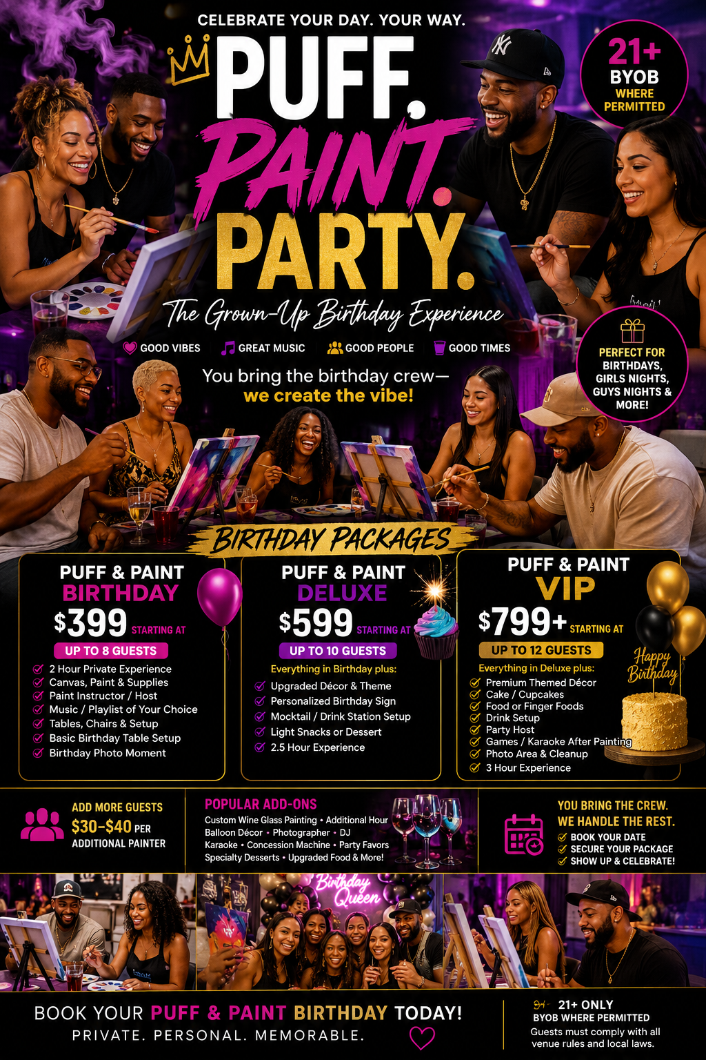 Puff & Paint Birthday Experience
