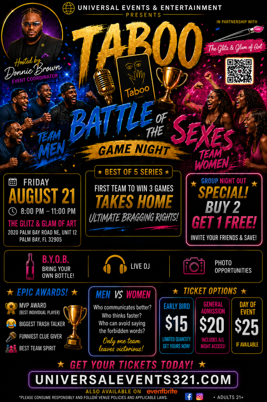 Battle Of The Sexes Taboo Game Night.